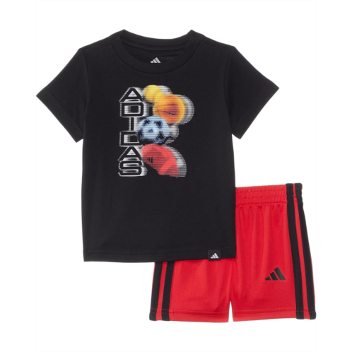 Adidas Kids Graphic Cotton Tee & 3S Short Set (Infant)