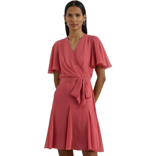 POLO RALPH LAUREN Crinkle Georgette Surplice Dress