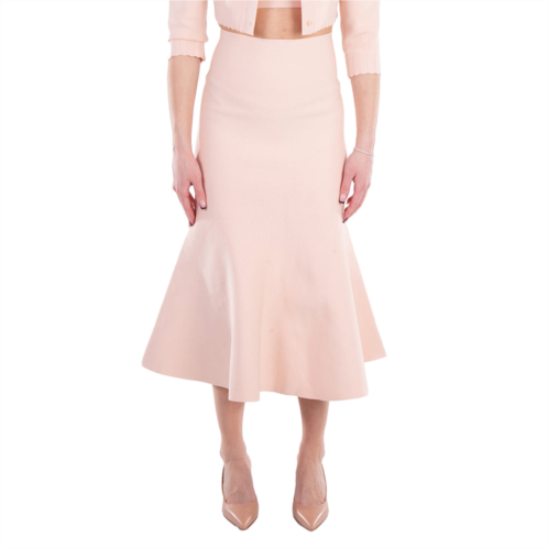 Victoria Beckham peach fitted flared skirt