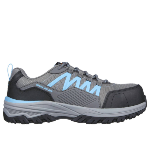 Skechers womens fannter lizal composite toe work sneakers in gray/light blue