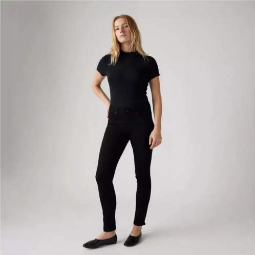 Levi womens 311 jeans black denim dark wash mid-rise skinny leg gbo750