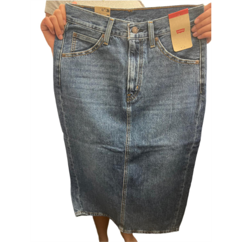 LEVI womens high-rise back slit skirt in meadow games