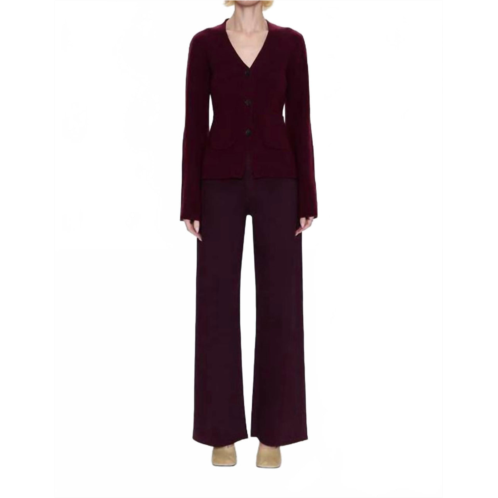 PISTOLA penny high rise wide leg jeans in claret