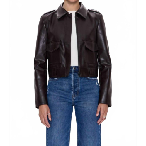 PISTOLA bex shrunken jacket in french roast