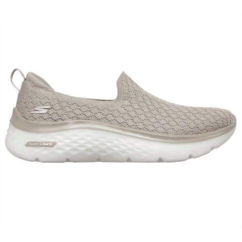 Skechers womens gowalk hyper burst glimmer hope slip on sneaker in taupe