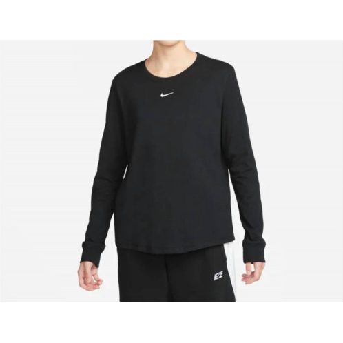 NIKE womens sportswear premium essentials long sleeve top in black