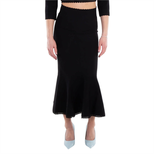 Victoria Beckham scallop trim flared skirt