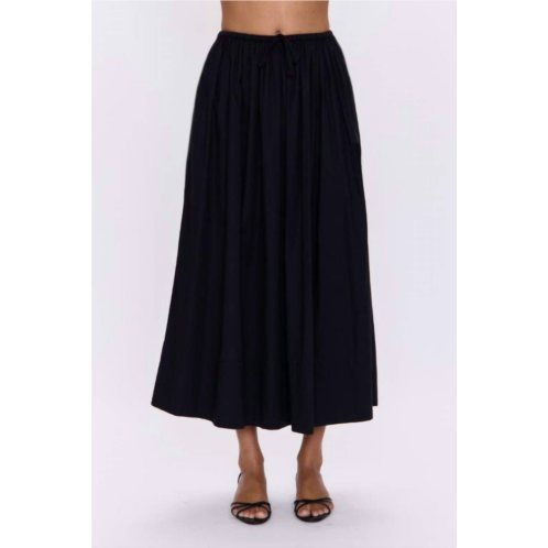 PISTOLA womens noelle poplin maxi skirt in noir