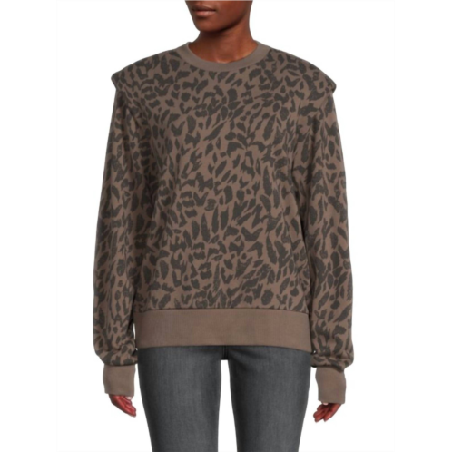 PISTOLA animal print sweatshirt in brown