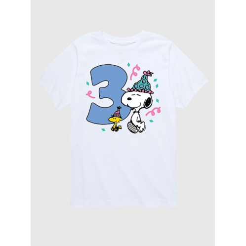 Gap Toddler Peanuts 3rd Birthday Short Sleeve Graphic Tee