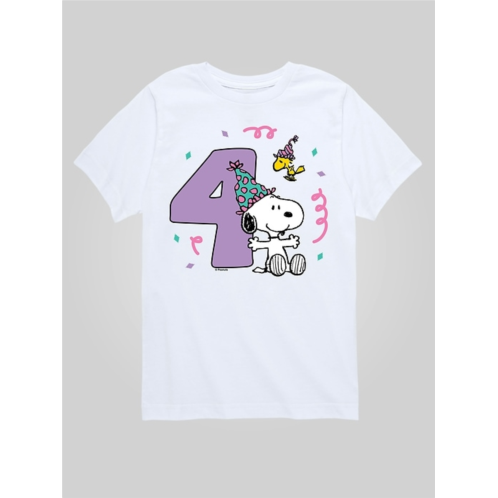 Gap Toddler Peanuts 4th Birthday Short Sleeve Graphic T-Shirt