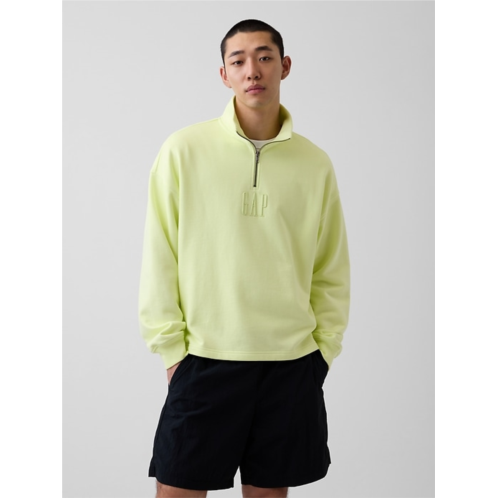 Gap Heavyweight Oversized Logo Quarter-Zip Pullover