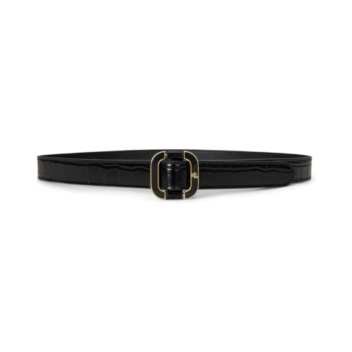 POLO Ralph Lauren Lauren Ralph Lauren Slide-Buckle Croc-Embossed Leather Belt