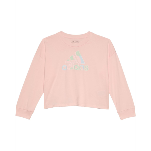 adidas Kids Long Sleeve Waist Crew Tee (Toddler/Little Kid)