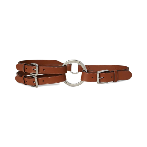 POLO Ralph Lauren Lauren Ralph Lauren Smooth Leather Ring Triple Stripe Belt