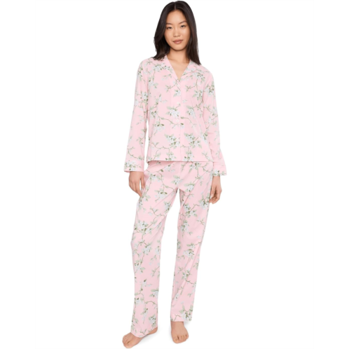 POLO Ralph Lauren Womens Lauren Ralph Lauren Cotton Lawn Long Sleeve Notch Collar Long Pants Pajama Set