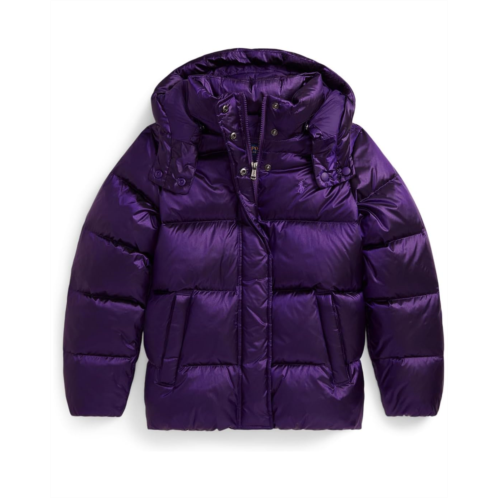 Girls Polo Ralph Lauren Kids Metallic Down Hooded Jacket (Big Kid)