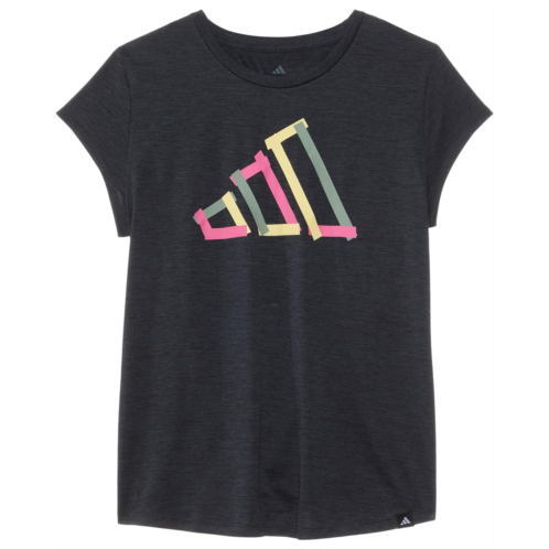 adidas Kids Cap Sleeve Melange Tee (Big Kid)