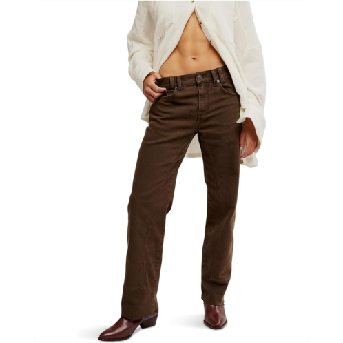 Womens Free People Risk Taker Mid-Rise Straight