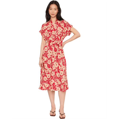 POLO Ralph Lauren Womens Lauren Ralph Lauren Petite Floral Belted Crepe Dress
