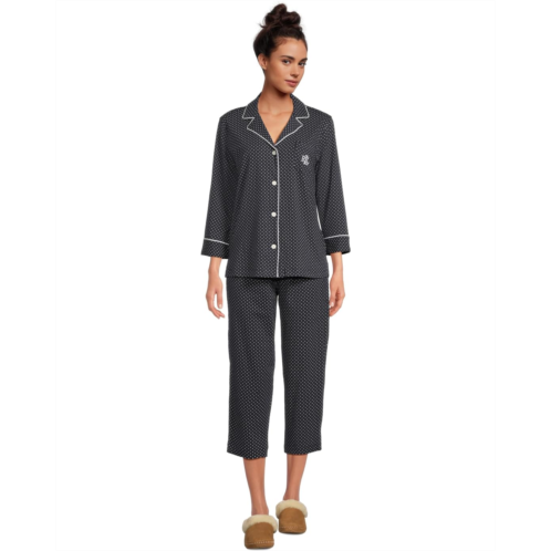 POLO Ralph Lauren Womens Lauren Ralph Lauren Essentials Bingham Knits Capri PJ Set