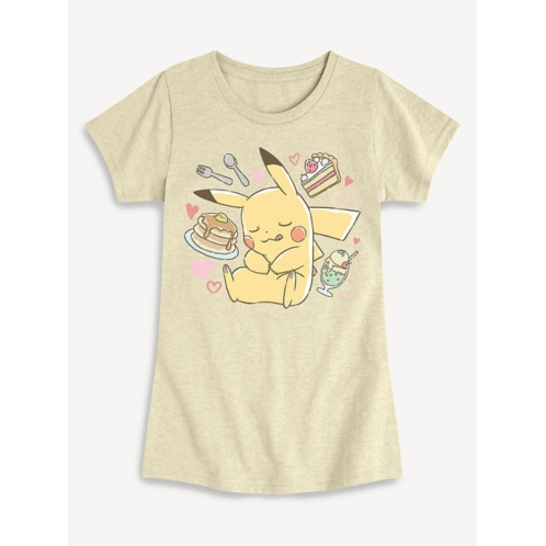 OldNavy Pokemon Pikachu Dessert Fitted Short Sleeve T-Shirt For Girls