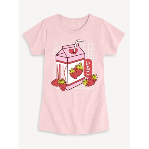 OldNavy Kawaii Strawberry Milk Fitted Short Sleeve T-Shirt For Girls