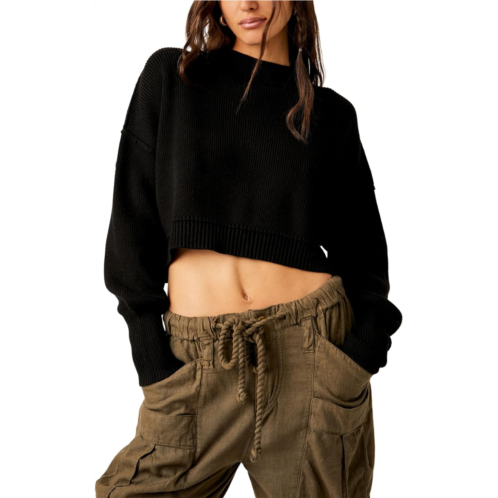 Free People womens easy street crop pullover black