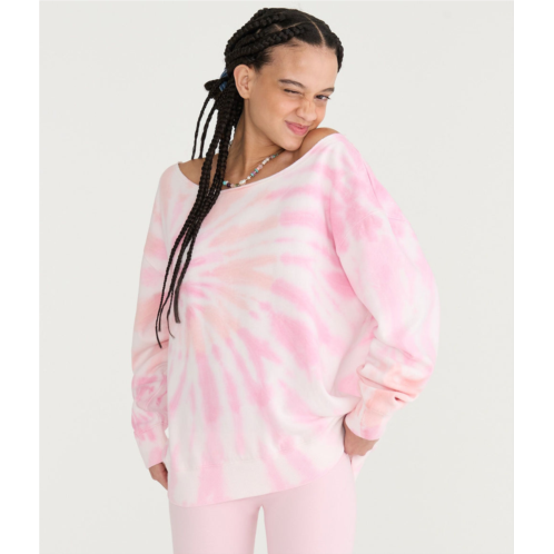 Aeropostale cloud soft tie-dye oversized off-the-shoulder sweatshirt