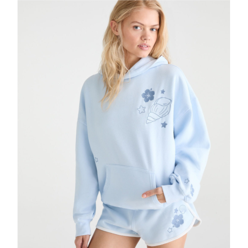 Aeropostale roxy hibiscus oversized pullover hoodie