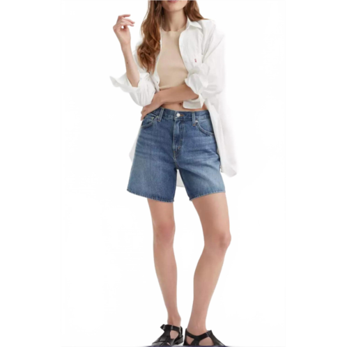 LEVI high rise womens baggy shorts in worn memory