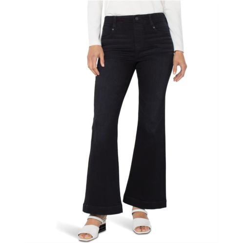 Womens Liverpool Los Angeles Gia Pull-On Mid-Rise Flare Jean With Wide Hem 30 Inseam