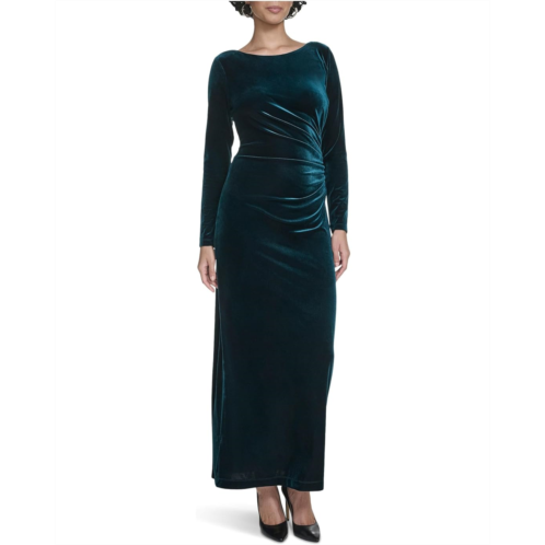 Womens Calvin Klein Velvet Long Sleeve Maxi