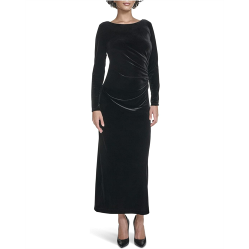 Womens Calvin Klein Velvet Long Sleeve Maxi