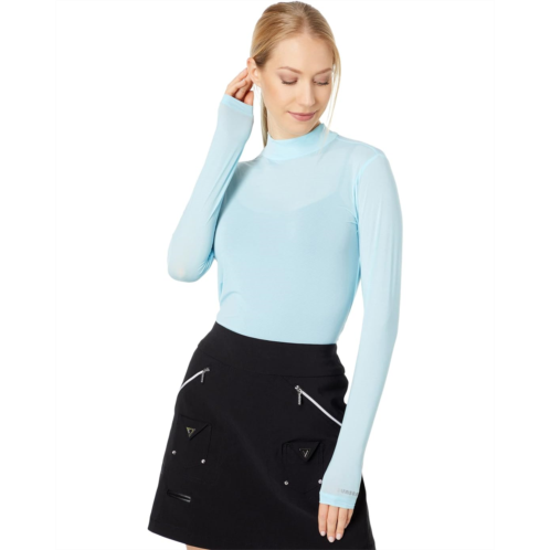 Womens Jamie Sadock Sunsense Mandarin Collar Layering Shirt