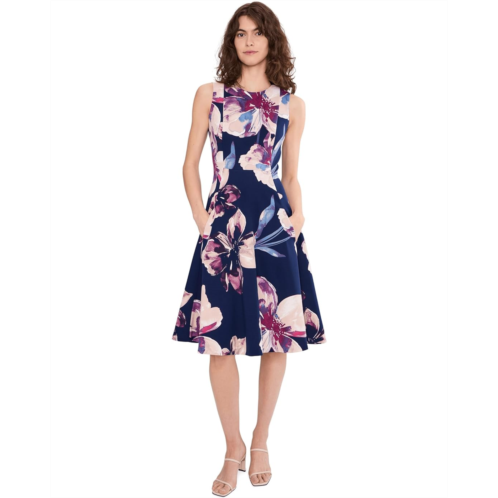 Womens Calvin Klein Sleeveless Floral Fit And Flare