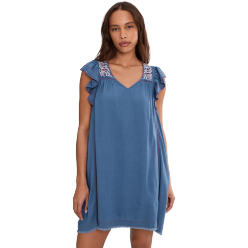 Womens Liverpool Los Angeles Flutter Sleeve V-Neck Woven Dress