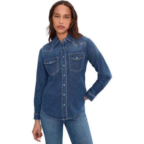 Womens Liverpool Los Angeles Western Slim Denim Shirt