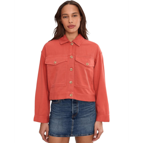 Womens Liverpool Los Angeles Oversized Cropped Denim Jacket