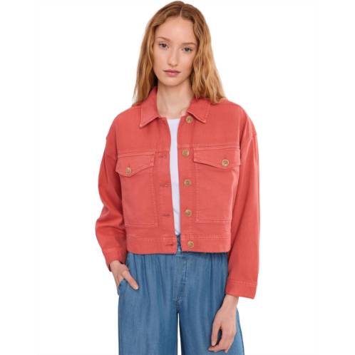 Womens Liverpool Los Angeles Petite Oversized Cropped Denim Jacket