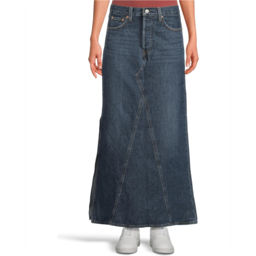 Womens Levis Womens Iconic Long Skirt Slit