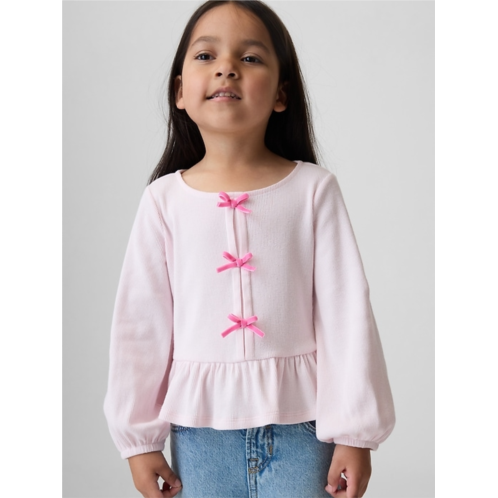 Gap Baby & Toddler Bow-Front Rib Peplum Top