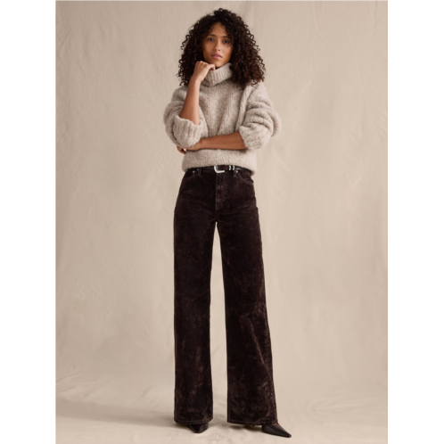 Bananarepublic The Icon Classic Wide-Leg Flocked Jean