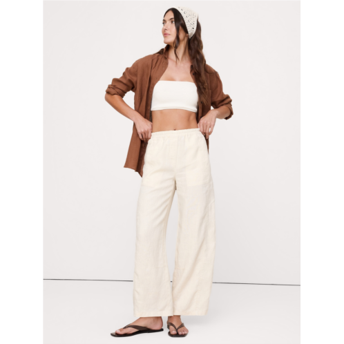Bananarepublic Mid-Rise Relaxed Painter Pull-On Pant in Linen