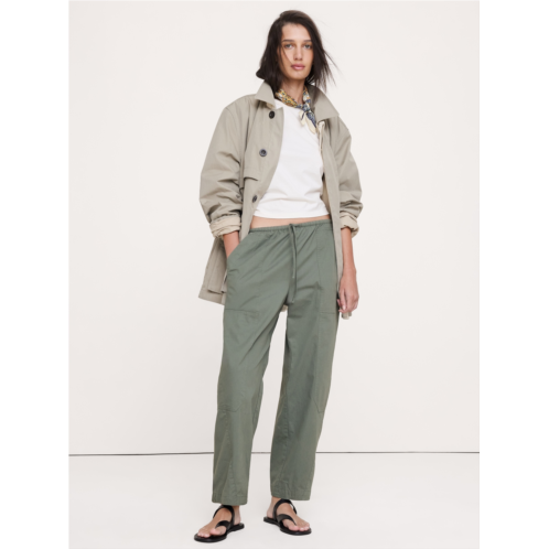 Bananarepublic Cotton Poplin Barrel Pull-On Pant
