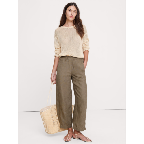 Bananarepublic Mid-Rise Relaxed Painter Pull-On Pant in Linen