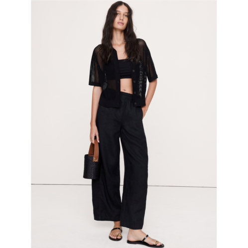 Bananarepublic Mid-Rise Relaxed Painter Pull-On Pant in Linen