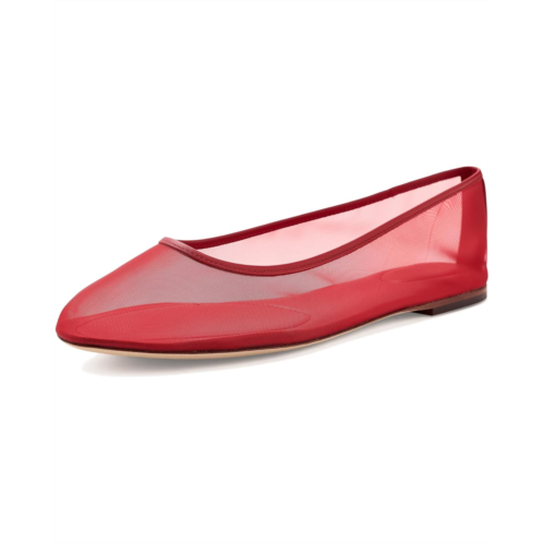 POLO Ralph Lauren Womens Lauren Ralph Lauren Jayna Leather-Trim Mesh Flats