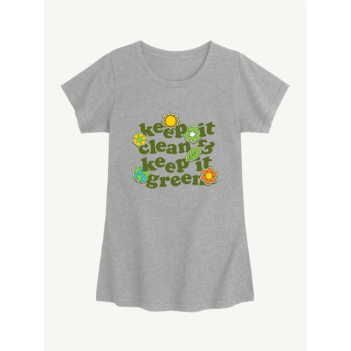 OldNavy Keep Clean Keep Green Short Sleeve Graphic T-Shirt For Girls