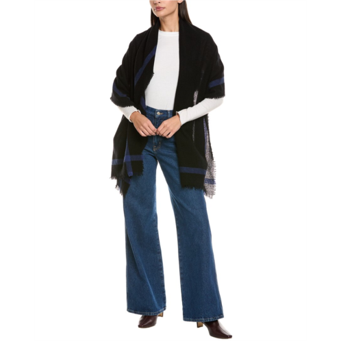 Vince lightweight border stripe wool & cashmere-blend wrap